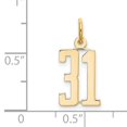 thumbnail image 4 of 14k Yellow Gold Number 31 Pendant Charm for Men and Women, Bold Block Style Numerals, Anniversary or Sports Jewelry, Custom Date Milestone Necklace Keepsake, 4 of 6