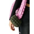 thumbnail image 3 of No Boundaries Women's Quilted Puffer Oversized Shoulder Bag, Rosy Lilac, 3 of 7
