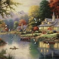 thumbnail image 5 of Pratyus American Scene Painting Quick-Drying Shower Curtain Set for Bathroom with Hooks, Washable Polyester Fiber Fabric Shower Curtain for Bathroom Decoration 69x72, 5 of 7