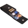 thumbnail image 3 of Dual Belt Clip Holster Case Double Cell Phone Pouch Card Slots Holder for iPhone 15 Pro Max 14 Pro Max Motorola Moto G Stylus 5G 2024 G Power 5G Galaxy S25 Ultra S24 Plus S23 Fe S22+ A15 A36 (Black), 3 of 15