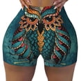 thumbnail image 2 of Honeii Owl In Blue Print Women's Workout Shorts, Gym Shorts for Active Wear, Sports Shorts,Women's Running Shorts,Quick Dry Athletic Shorts-Small, 2 of 8