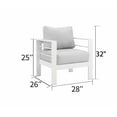 thumbnail image 6 of CozyHom 2 Pcs Outdoor Patio Furniture Sets Aluminum Sofa Armchair Indoor Patio Conversation Sofa Chair With Cushion, White, 6 of 8