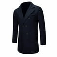 thumbnail image 6 of Men's Casual Trench Coat Notched Lapel Long Jacket Overcoat Dressy Double Breasted Outerwear with Pockets New Light Jackets for Men Navy M, 6 of 8