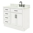 thumbnail image 6 of Ariel Hepburn 43 In. Right Offset Rectangle Sink Vanity With 0.75 In. Carrara White Countertop In White, 6 of 9