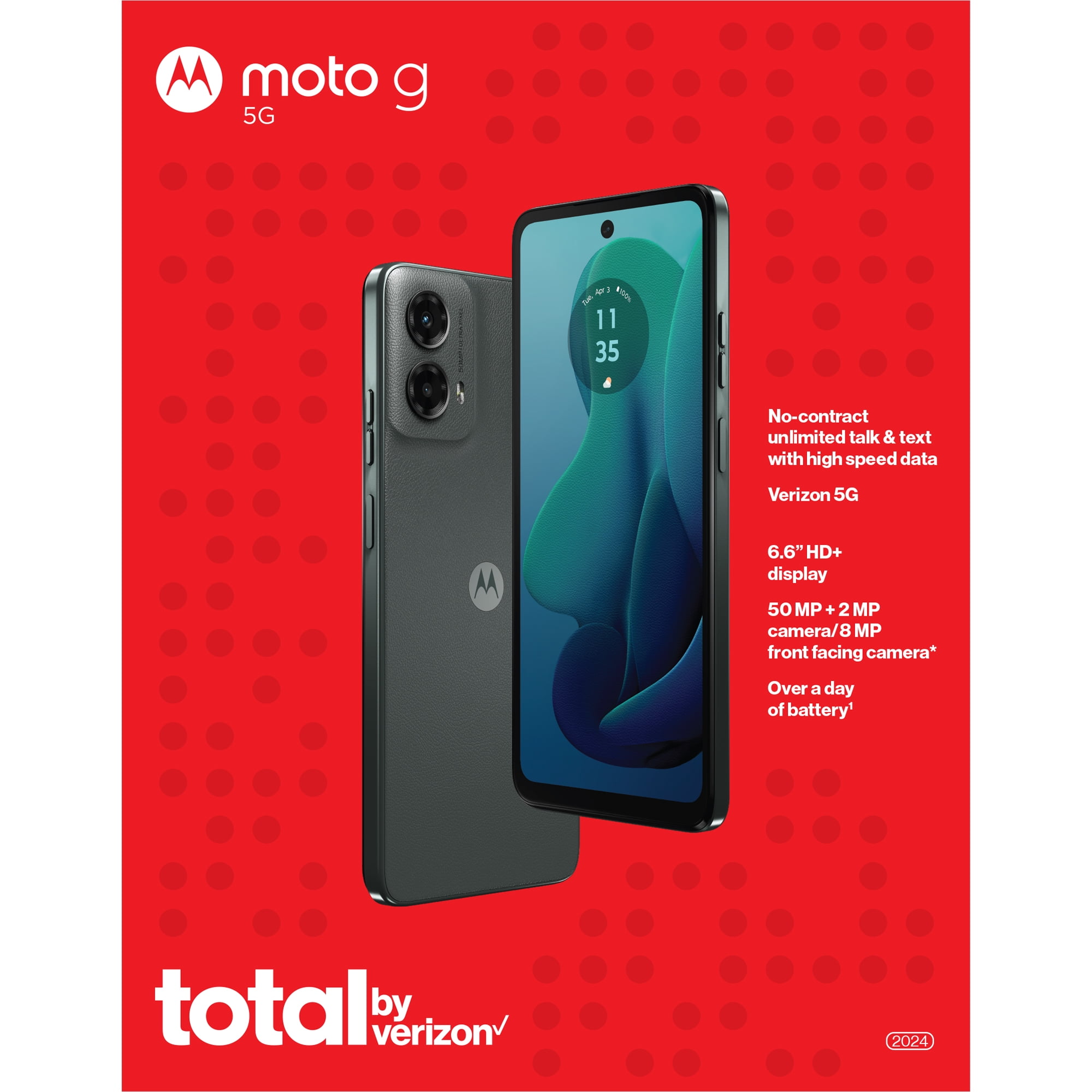 Total by Verizon Moto G 5G, 64GB, Gray - Prepaid Smartphone [Locked to Total by Verizon]