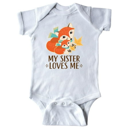 

Inktastic My Sister Loves Me Cute Fox Gift Baby Boy or Baby Girl Bodysuit