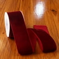 thumbnail image 3 of Valentine's Day Wine Red Velvet Ribbon - 1, 2 Inch Width - Classic Elegant Flocked Ribbon for Gift Wrapping, Crafts, and Decorations, 3 of 3