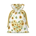 thumbnail image 2 of ZICANCN Christmas Gift Bags, Sunflowers Hearts Romantic Floral Reusable Fabric Drawstring Storage Bags with Drawstring, Small Size, 2 of 7