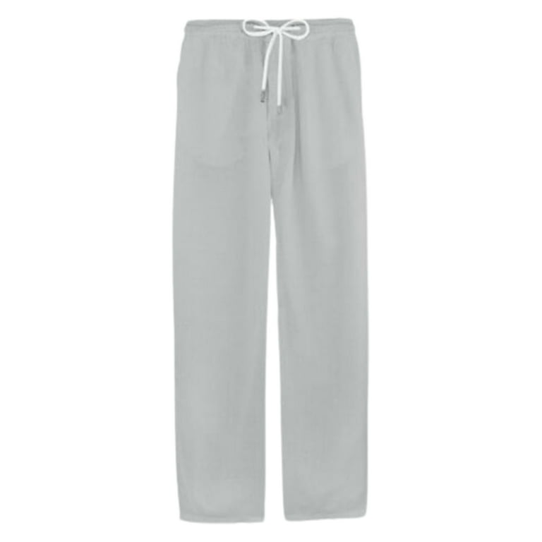 Mens Baggy Harem Pants Yoga Beach Pants Drawstring Cotton Linen