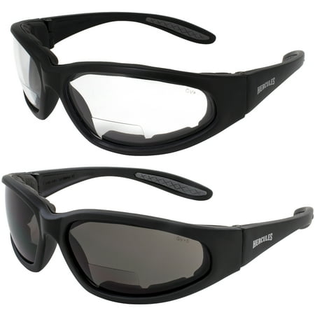 

2 Pairs - 1.5 Bifocal Global Vision Eyewear Hercules Anti-fog Safety Glasses with EVA Foam (1 Clear 1 Smoke)