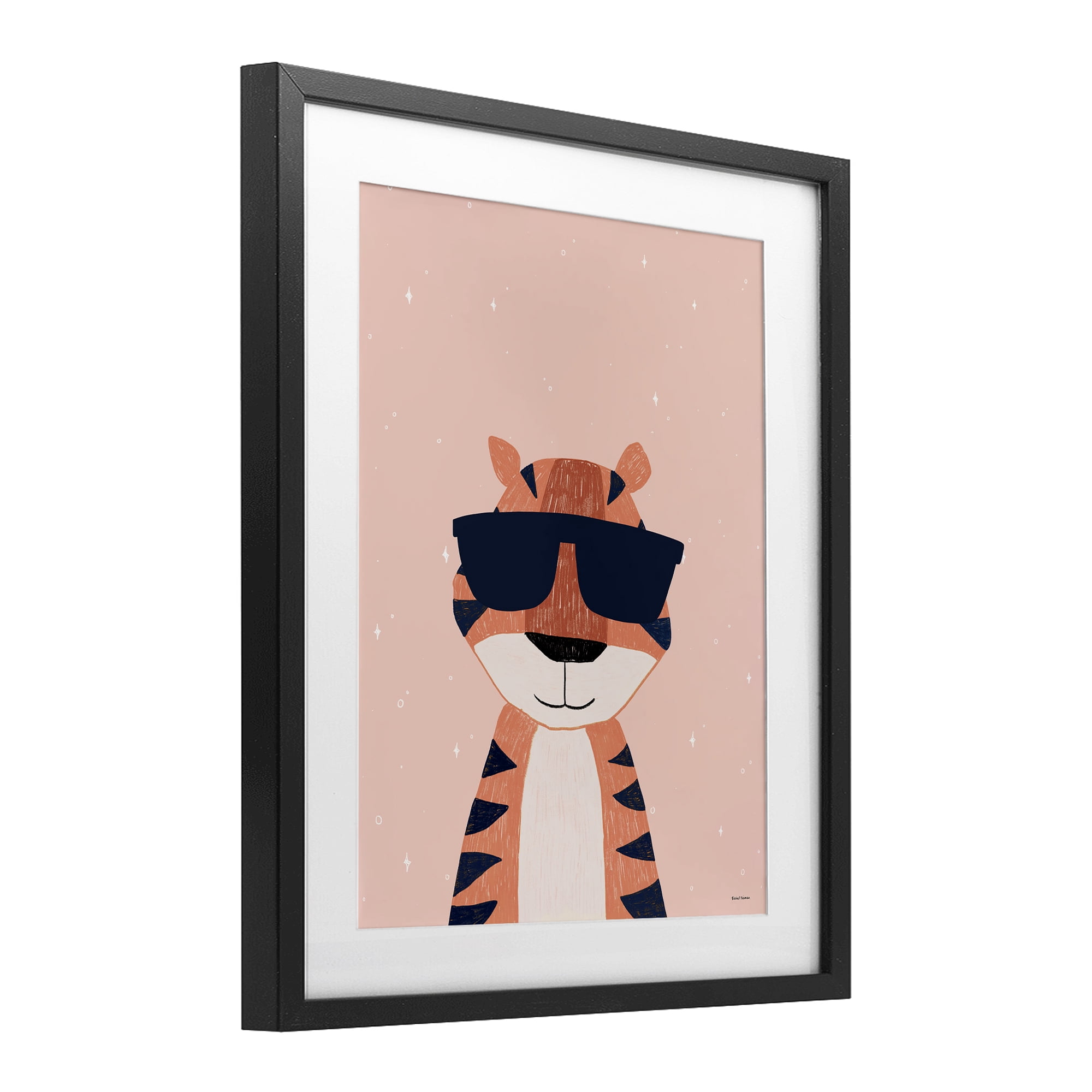 Stupell Industries Cool Tiger in Sunglasses Black Framed Print Under Glass, design by Rachel Nieman