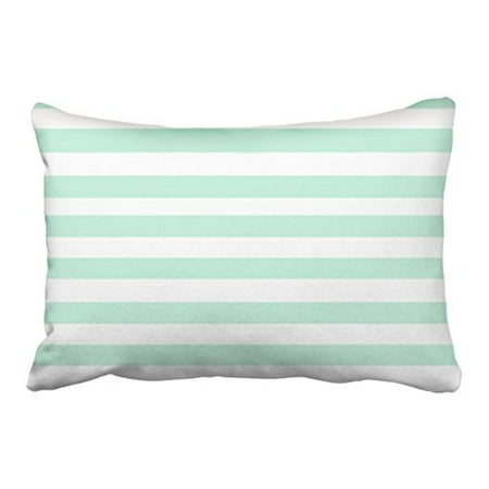 - WinHome Decorative Simple Design Cheap Pillowcase Stripe Horizontal Mint Green Throw Pillow Size 20x30 inches Two Side