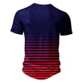 thumbnail image 3 of DDAPJ pyju Big and Tall T-shirts for Men Gradient Color Striped Button Front Short Sleeve Henley Shirt Lightweight Collarless Golf Shirts Summer Casual Workout Tee Clearance Sale Red XXL, 3 of 4