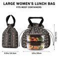 thumbnail image 5 of Boho Bohemia Geometric Line Art Drawstring Lunch Bag Women - Drawstring Lunch Bag Insulated for Work Office - Stain-Resistant Large Lunchbags for Women with Multi-Pockets, 5 of 6