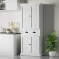 thumbnail image 3 of Lacoo 72'' Tall Pantry Cabinet with 4 Doors, Adjustable Shelves & Large Drawer, Storage Cabinet for Kitchen, Dinging Room, Living Room, White, 3 of 7