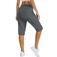 thumbnail image 3 of LAJPXKHY Women's Cargo Capri Pants Lightweight Quick Dry Hiking Capris Elastic Drawstring Waist Straight Leg Cropped Pant with Pockets, 3 of 5