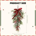 thumbnail image 3 of Ayprnig Christmas Teardrop Swag Outdoor Christmas Swag Front Door Christmas Decorations Christmas Front Door Decorations Christmas Stair Swags With Bowknot, Red Berries And Pinecone 19.7 Inch, 3 of 8