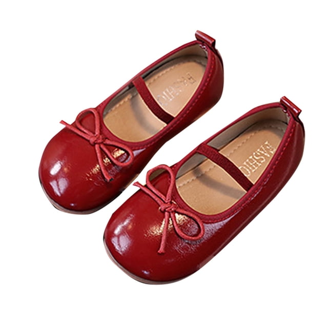 Ballerines Mary Jane pour Tout-Petites Filles Enfants Robe Scintillante Princesse Mariage Chaussures de Ballet Rouges 7-8 Ans