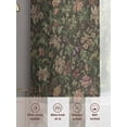thumbnail image 6 of Sage Green Floral Sheer Curtains 84 Inch Length 2 Panels Set Window Treatments, Ethnic Tribe Abstract Art Flowers Rod Pocket Semi Curtains for Living Room/Bedroom/Kitchen Décor, 104"W x 84"L, 6 of 7