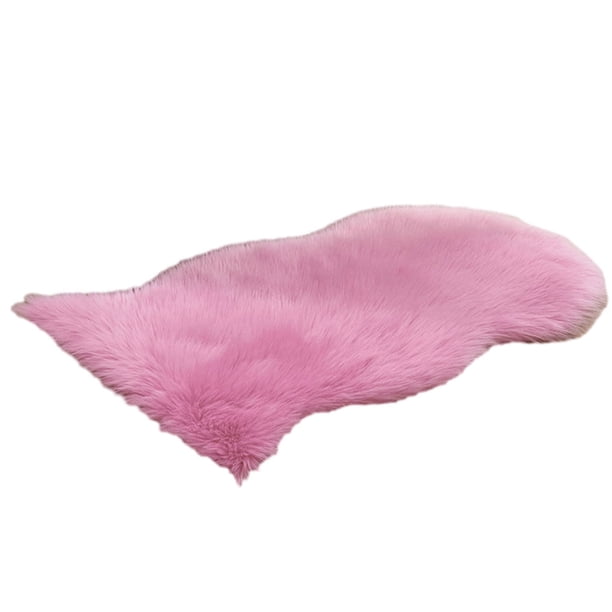 Alfombra de piel sintética de pelo largo Wosthever Rosa oscuro