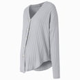 thumbnail image 4 of UAYOTSE V Neck Maternity Cardigan Button Down Ribbed Knit Sweater Slim Fit Pregnancy Nursing Top for Cold Weather,Sizes L, 4 of 6