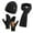 Black, variant on EHRWE Winter Beanie Hat Scarf Gloves Set For Women Winter Wool Plus Leather Non Hat Scarf Gloves 3 Piece Set Fashion