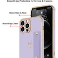 thumbnail image 6 of for iPhone 13 Pro Max Case for Women Girls, Bling Luxury Plated Bumper with Love-Heart Design, Adjustable Hand Strap Stand, Raised Edges Shockproof Protection for iPhone 13 Pro Max - Purple, 6 of 18