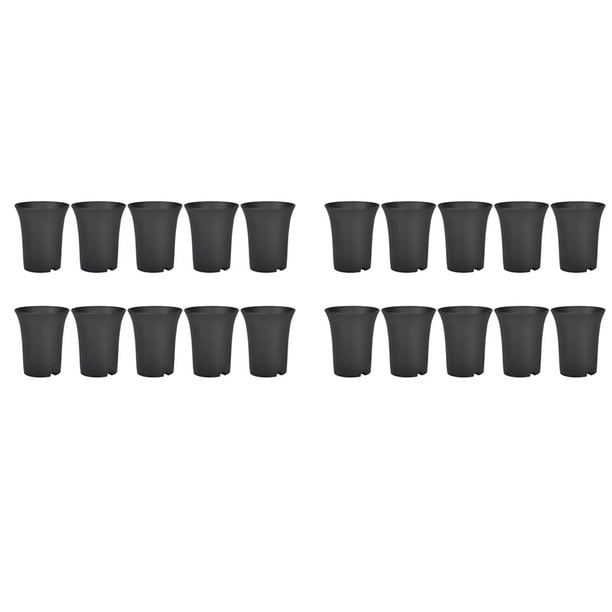 20 Piezas Macetas Redondas Negras Las Macetas Profundas de Cintura Alta Son Perfectas para Plantas de Interior Y Exterior, Semillas, Vegetales