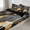 thumbnail image 3 of Erosebridal Gray Gold Marbling Zipper Twin Comforter Sets with Fitted Sheet and 2 Pillowcases for Women Men, Fashion Marble Ombre Zipper Bedding Set, Black Reversible, 4-Piece, 3 of 7
