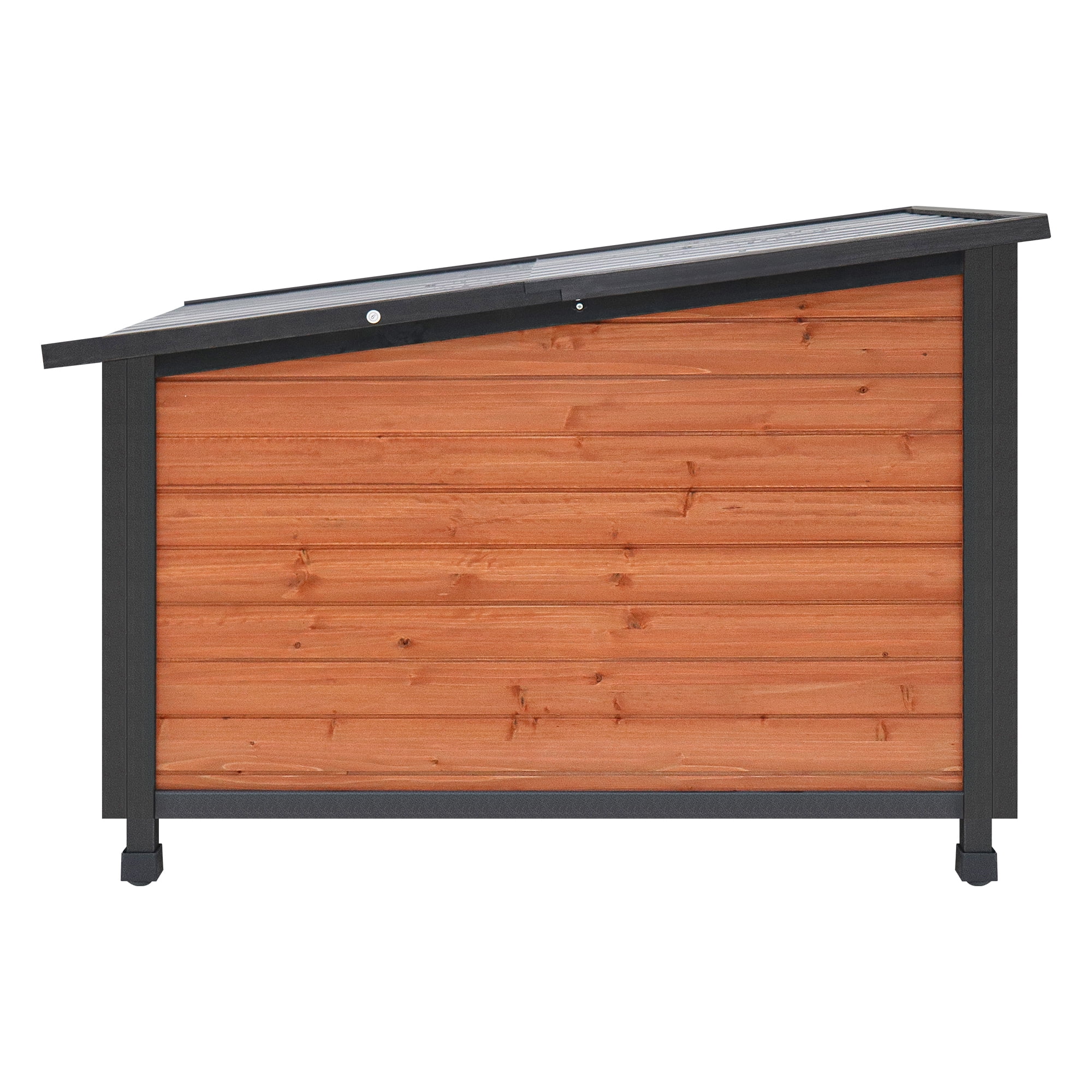 Pefilos 46" Wood Dog House for Large Dogs with PVC Roof and Removable Floor Outdoor Weatherproof Pet Cat House, Gold Pefilos 46" Wood Dog House for Large Dogs with PVC Roof and Removable Floor Outdoor Weatherproof Pet Cat House, Gold