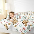 thumbnail image 4 of Homewish Cartoon Capybara Bedding Comforter Set,Rustic Flower Mushroom Twin Comforter Sets,White Brown Green Bedding Set For Girls Kids,Ultra Soft Home Decor Reversible,2-Piece, 4 of 8