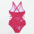 thumbnail image 4 of Gubotare Little Girl Swimsuit Girls One Piece Swimsuits Striped Rainbow Bathing Suit Swimwear Size 7-8 (Hot Pink,7-8 Years), 4 of 6