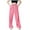Pink, variant on EDFBUYKRS Female Women Pants Casual Cargo Pants Women Tall 34-36 Inseam Women's Solid Color Autumn and Winter High Waisted Drawstring Pocket Wide Leg Fitness and Sports Casual Sweatpants L