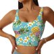 thumbnail image 1 of Balery Cute Pineapples Sujetadores deportivos con espalda cruzada para mujer, acolchados, sin costuras, de alto impacto, ideales para yoga, gimnasio, entrenamiento y fitness.-Small, 1 of 8