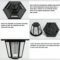 thumbnail image 4 of Solar Hexagonal LED Wall Light Outdoor Garden Decorative Lamp Waterproof IP44 Auto On Off 2-Pack 600mAh Battery 10+ Hours Lighting White Light No Wiring Needed, 4 of 9