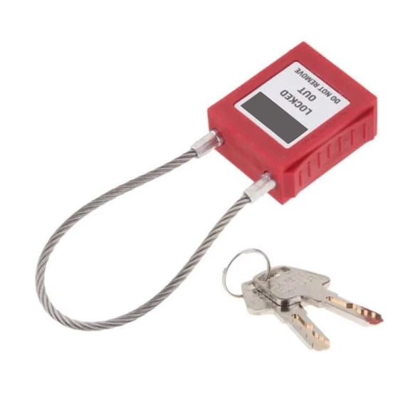1pc Compact cable padlock with 2 keys long shackle safety lock different locking