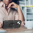 thumbnail image 6 of SaniMore for iPhone 14 Multi-Functional Case, 3-Layer Protection Magnetic Cover Support Car Mount & 360° Rotatable Metal Ring Kickstand Full Body Shockproof Protective Shell, Black, 6 of 10