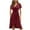 Wine, variant on QUYUON Women Wrap Midi Dress Summer Bohemian Floral Printed Wrap V-Neck Beach Flowy Ruffle Mid-Length Dress Side Tie Knot A-Line Evening Cocktail Party Asymmetrical Dresses, Black XXL