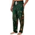 thumbnail image 4 of WTOBBY Men's Knitted Christmas Print Casual Pants with Pockets, Soft Lounge Sleep Pajama Bottoms for Holiday and Home Wear,Green XL, 4 of 7