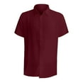 thumbnail image 3 of Gyexs Short Sleeve Shirts for Men Button Down Red Casual Linen Shirts Textured Athletic Tees Shirt Summer Men's Clothing, Size S, 3 of 4