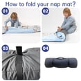 thumbnail image 5 of KAINSY Personalized Toddler Nap Mat with Custom Name - Animal Theme Kids Sleeping Bag for Daycare, Preschool, and Kindergarten with Pillow and Blanket Set, Easy Roll-Up for Boys, 5 of 8