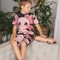 thumbnail image 4 of Fotbe Chibi Axolotl Sakura Fantasy Pijama Estampada de 2 Piezas para Niños – Ropa de Dormir de Manga Corta Cómoda para Niños y Niñas, Camiseta y Shorts de Algodón-4X-Large, 4 of 6