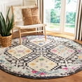 thumbnail image 3 of SAFAVIEH Madison Lanford Southwestern Area Rug, Black/Yellow, 6'7" x 6'7" Round, 3 of 8