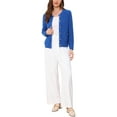 thumbnail image 2 of SUÉTER ABIERTO SIN CUELLO INSPIRE CHIC para Mujeres, Cárdigans de Negocios Casual Abotonados de Tejido Grueso, Talla S, Azul Real, 2 of 6