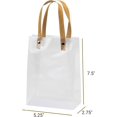 thumbnail image 3 of Clear Plastic Bag 7.5X5.25X2.75 Inches With Brown Straw Handle 20 Pack, 3 of 3