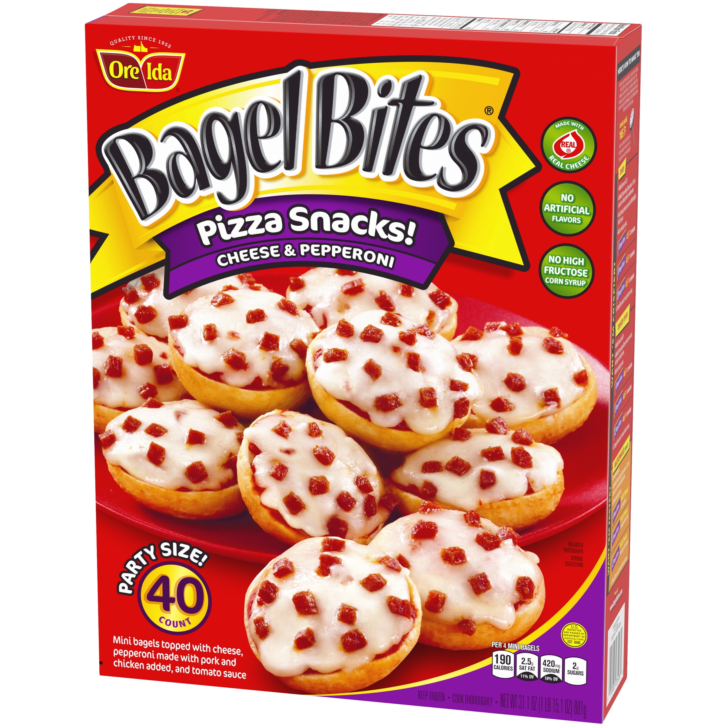 Bagel Bites Cheese Pepperoni Mini Bagel Pizza Snacks 40 Ct Box Walmart Com Walmart Com