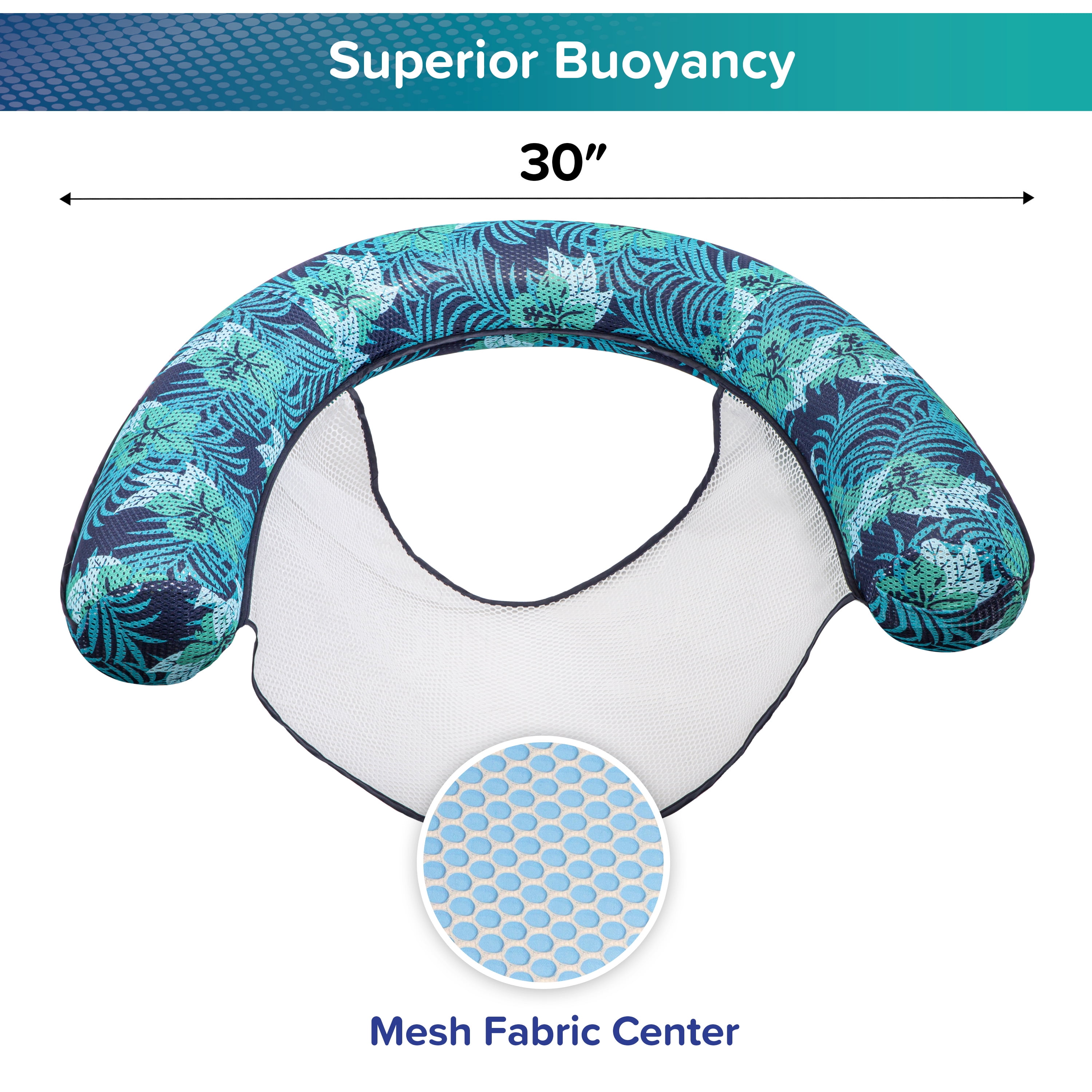 (2 pack) Aqua-Leisure Luxury Noodle Pool Chair, with Soft Cool Weave Mesh Fabric
