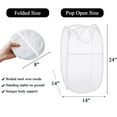 thumbnail image 2 of Larpur Pop up Mesh Laundry Hamper, Collapsible Clothes Basket, 75L, White, 2 of 6