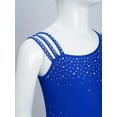 thumbnail image 4 of Kaerm Kids Girls Shiny Gymnastic Leotard Tassel Figure Skating Jumpsuit Ballet Latin Jazz Dance Bodysuit Blue 14, 4 of 7