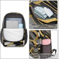 thumbnail image 4 of Black and Gold Marble Pattern 17" Waterproof Oxford School Backpacks for Teens, S-Shape Padded Straps, for School, Travel, Hiking, Camping, 4 of 5